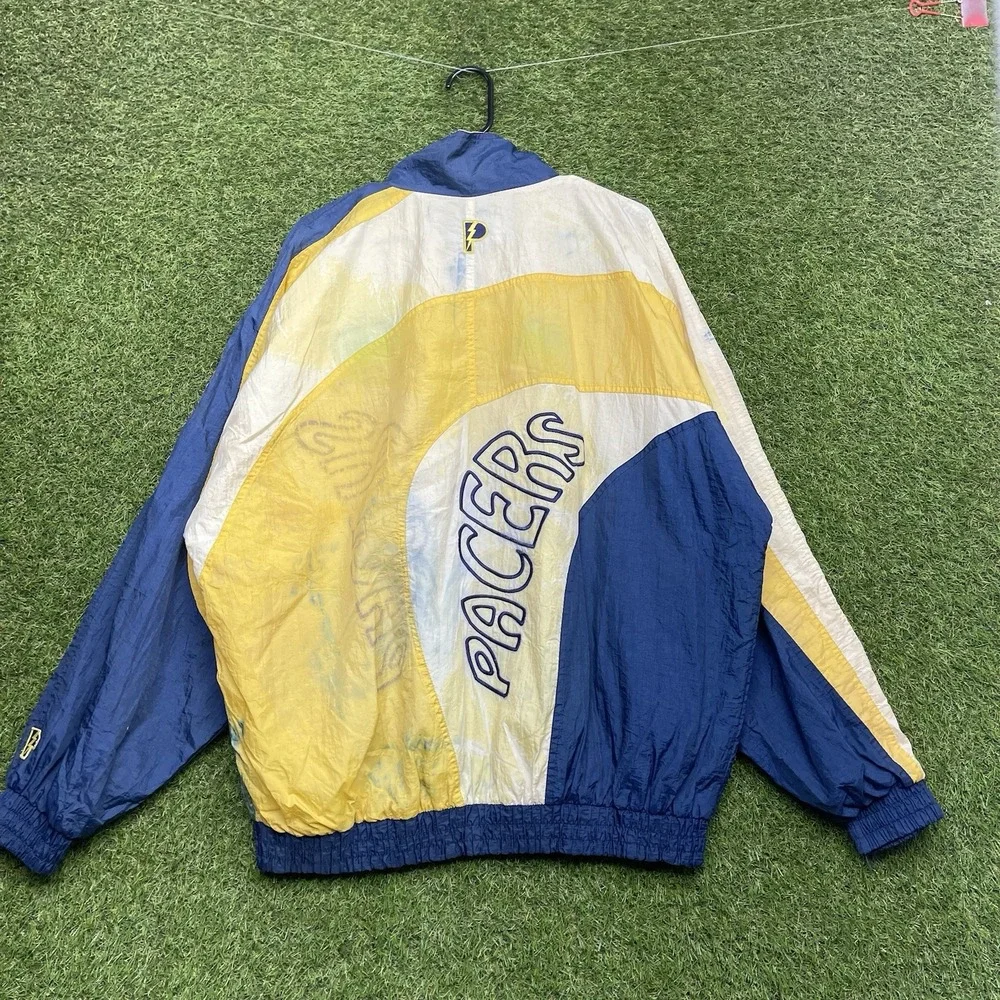 Vintage Indiana Pacers Windbreaker Mens XL Full Zip Pro Player Distressed 90s